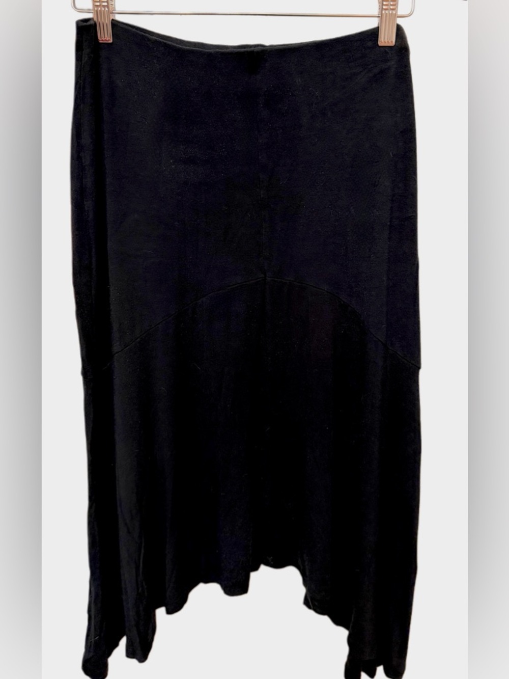 Mossimo Supply Co Black Velvet Asymmetrical Hem Midi Skirt Size Medium